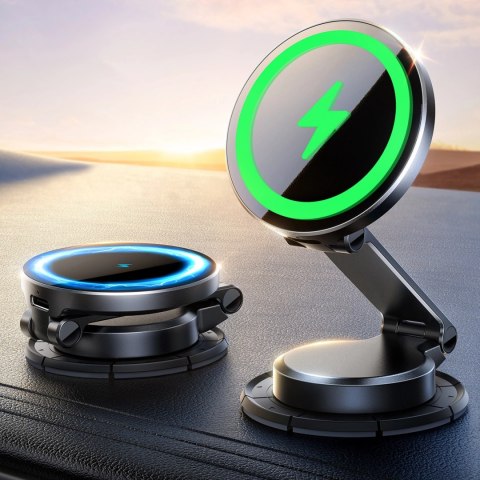 Uchwyt Joyroom JR-ZS408 magnetyczny z ładowarką indukcyjną 15W na kokpit samochodowy - czarny Uchwyt Joyroom JR-ZS408 magnetyczny z ładowarką indukcyjną 15W na kokpit samochodowy - czarny
