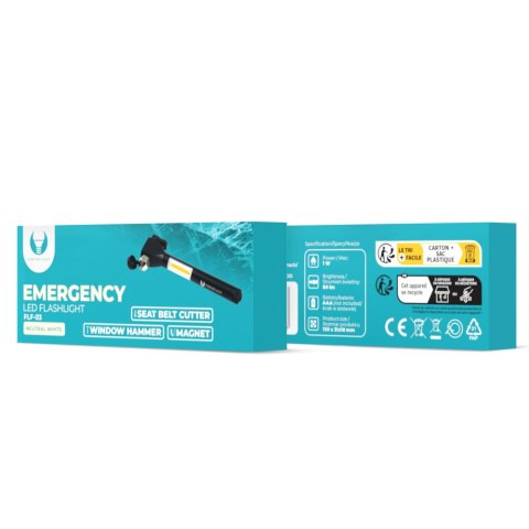 Latarka ręczna LED EMERGENCY z magnesem i młotkiem 2xAAA COB FLF-03 Forever Light Latarka ręczna LED EMERGENCY z magnesem i młotkiem 2xAAA COB FLF-03 Forever Light
