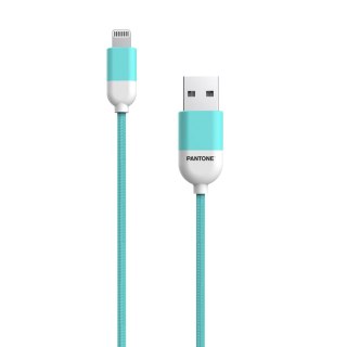 PANTONE MFi kabel USB - Lightning 1,5m 2,4A PT-LCS001-5 Teal 3242C