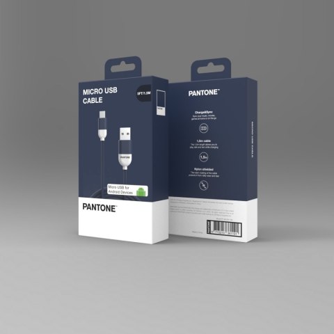 PANTONE kabel USB - microUSB 1,5m 2,4A PT-MC001-5 Navy 2380C PANTONE kabel USB - microUSB 1,5m 2,4A PT-MC001-5 Navy 2380C