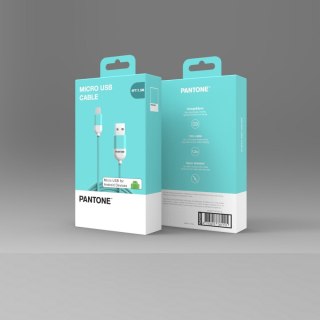 PANTONE kabel USB - microUSB 1,5m 2,4A PT-MC001-5 Teal 3242C