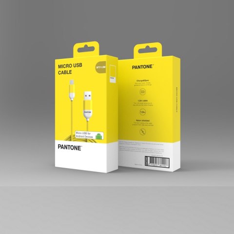 PANTONE kabel USB - microUSB 1,5m 2,4A PT-MC001-5 Yellow 102C PANTONE kabel USB - microUSB 1,5m 2,4A PT-MC001-5 Yellow 102C