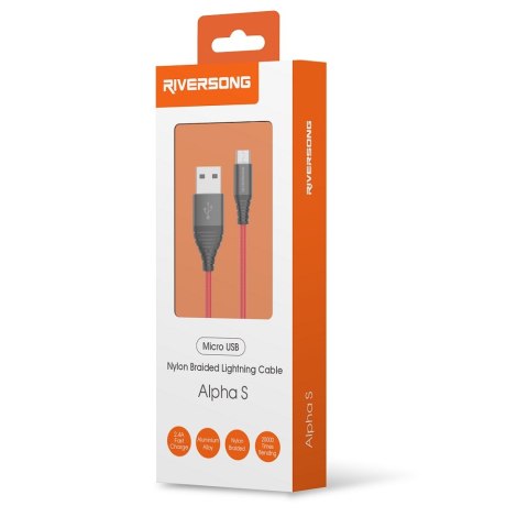 Riversong kabel Alpha S USB - microUSB 1,0m 2,4A czarny CM32