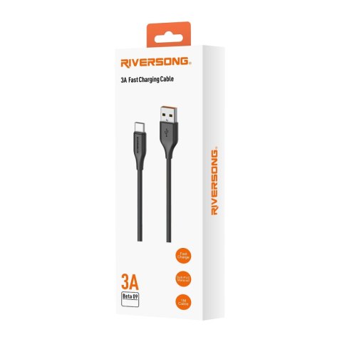 Riversong kabel Beta 09 USB - Lightning 1,0m 3A czarny CL85
