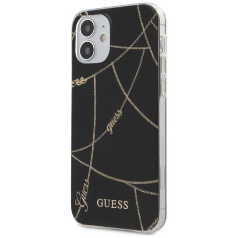 Etui Guess Gold Chain Collection na iPhone 12 mini - czarne