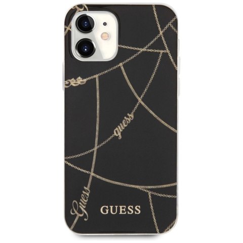 Etui Guess Gold Chain Collection na iPhone 12 mini - czarne