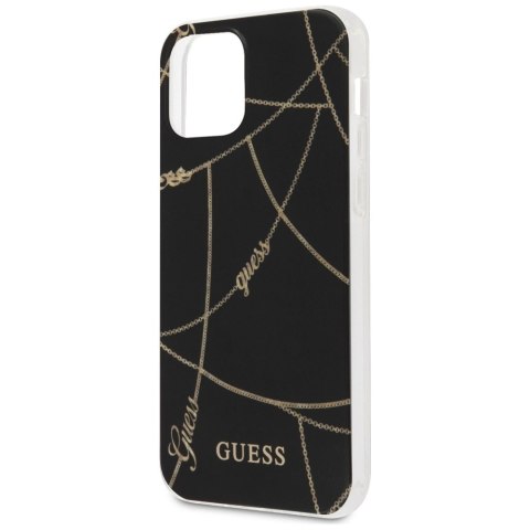 Etui Guess Gold Chain Collection na iPhone 12 mini - czarne