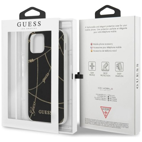 Etui Guess Gold Chain Collection na iPhone 12 mini - czarne