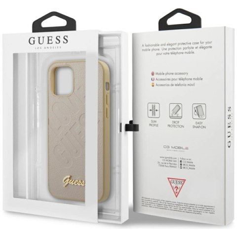 Etui Guess Iridescent Love Script Gold Logo na iPhone 12 mini - złote
