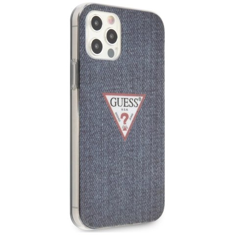 Etui Guess Jeans Collection na iPhone 12 Pro Max - granatowe