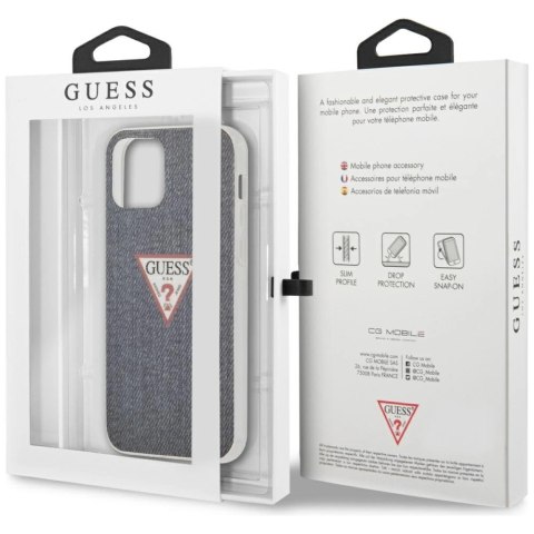 Etui Guess Jeans Collection na iPhone 12 Pro Max - granatowe