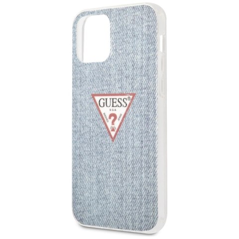 Etui Guess Jeans Collection na iPhone 12 Pro Max - niebieskie
