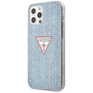 Etui Guess Jeans Collection na iPhone 12 / iPhone 12 Pro - niebieskie