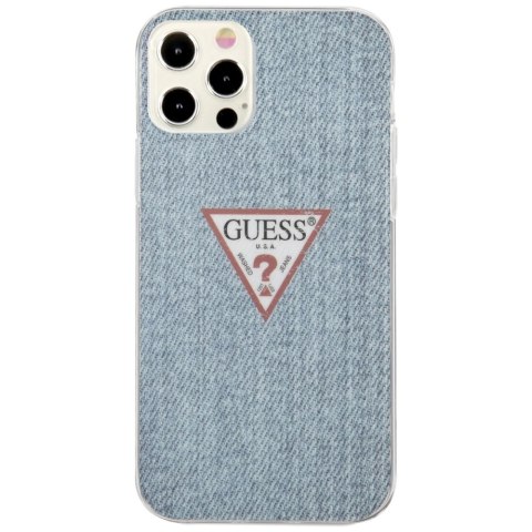 Etui Guess Jeans Collection na iPhone 12 / iPhone 12 Pro - niebieskie