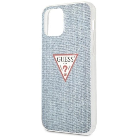 Etui Guess Jeans Collection na iPhone 12 / iPhone 12 Pro - niebieskie