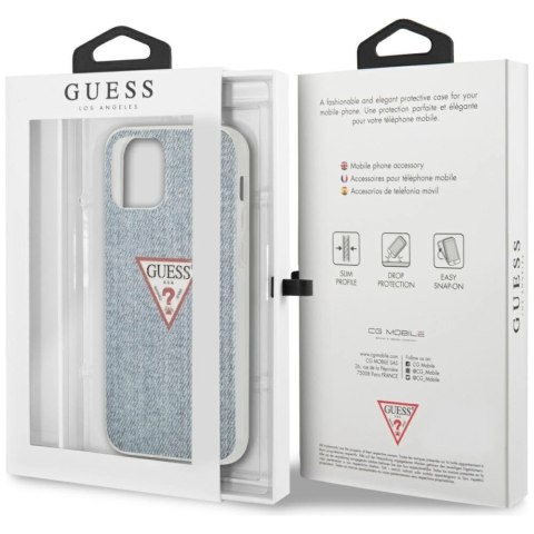Etui Guess Jeans Collection na iPhone 12 / iPhone 12 Pro - niebieskie
