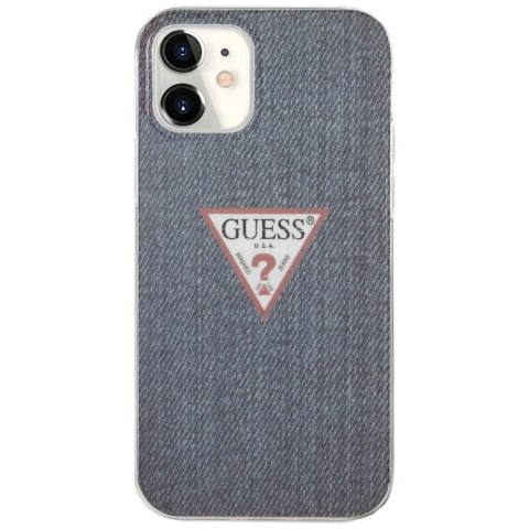 Etui Guess Jeans Collection na iPhone 12 mini - granatowe