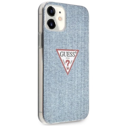 Etui Guess Jeans Collection na iPhone 12 mini - niebieskie