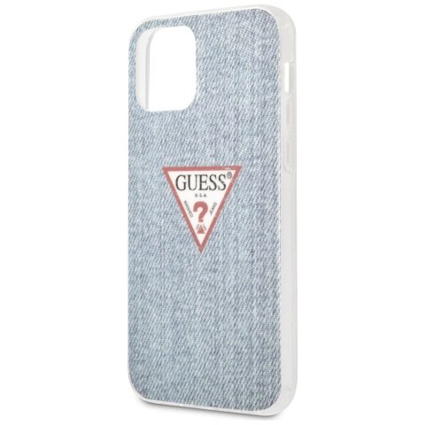Etui Guess Jeans Collection na iPhone 12 mini - niebieskie