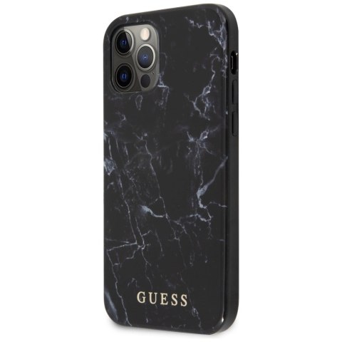 Etui Guess Marble na iPhone 12 Pro Max - czarne