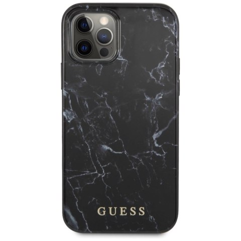 Etui Guess Marble na iPhone 12 Pro Max - czarne