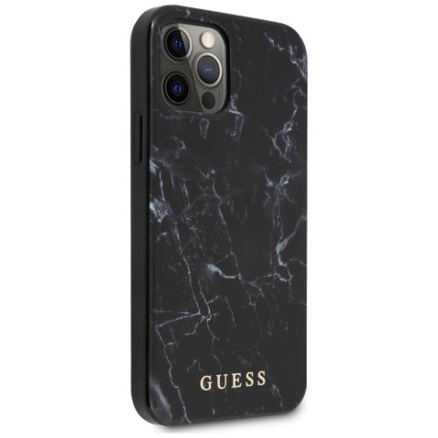 Etui Guess Marble na iPhone 12 Pro Max - czarne