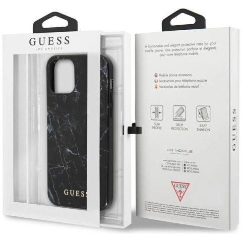 Etui Guess Marble na iPhone 12 Pro Max - czarne