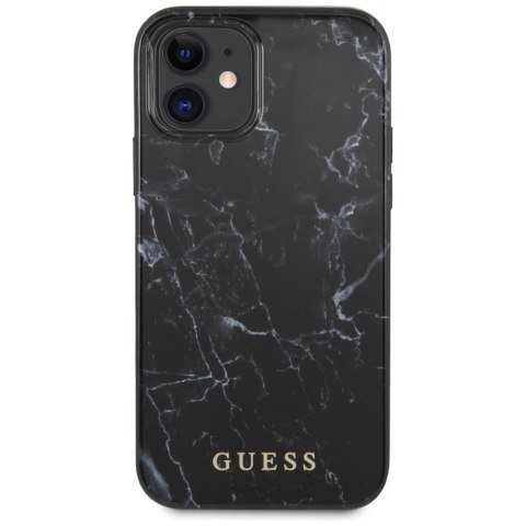 Etui Guess Marble na iPhone 12 mini - czarne