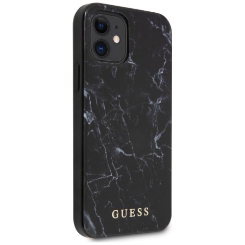 Etui Guess Marble na iPhone 12 mini - czarne