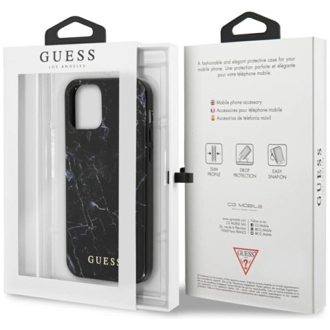 Etui Guess Marble na iPhone 12 mini - czarne