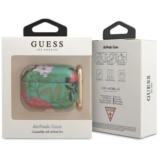 Etui Guess N.1 Flower Collection na AirPods Pro - zielone