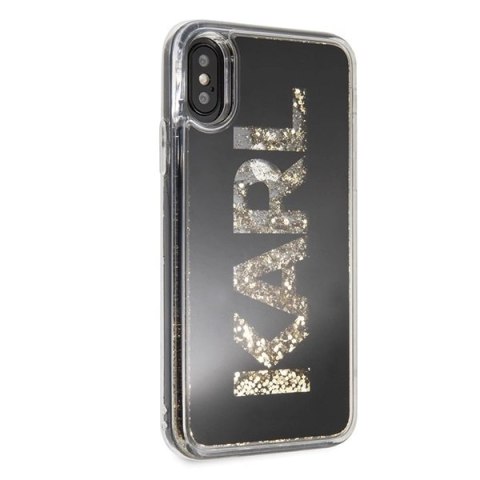 Etui Karl Lagerfeld Karl logo Glitter na iPhone X / Xs - czarne