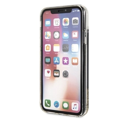 Etui Karl Lagerfeld Karl logo Glitter na iPhone X / Xs - czarne