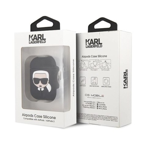 Etui Karl Lagerfeld Silicone Ikonik na AirPods 1/2 - czarne