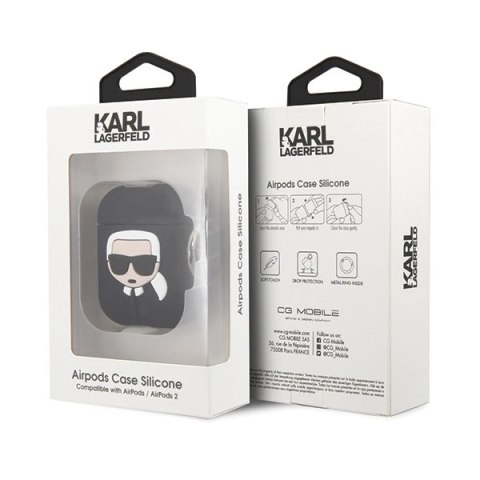 Etui Karl Lagerfeld Silicone Ikonik na AirPods 1/2 - czarne