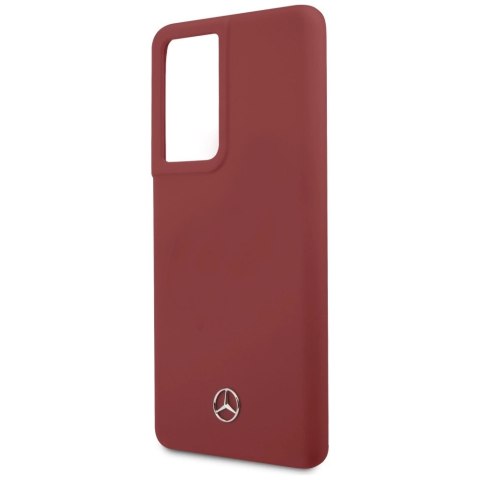 Etui Mercedes Silicone Line na Samsung Galaxy S21 Ultra - czerwone