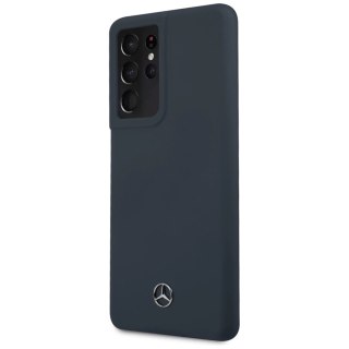 Etui Mercedes Silicone Line na Samsung Galaxy S21 Ultra - niebieskie