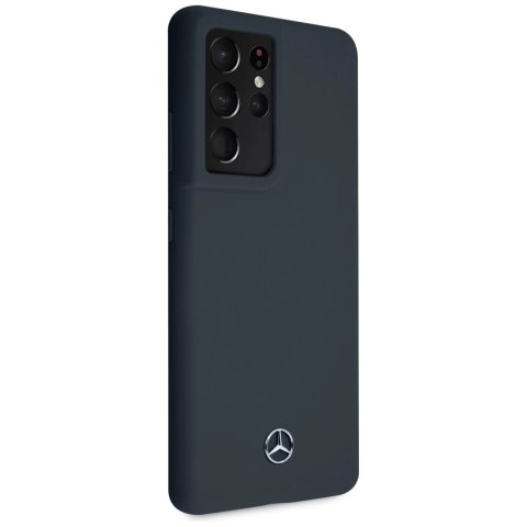 Etui Mercedes Silicone Line na Samsung Galaxy S21 Ultra - niebieskie