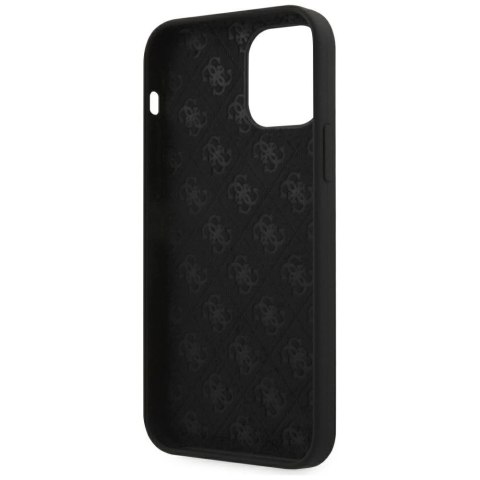 Guess GUHCP12SLSLMGBK iPhone 12 mini 5,4" black/czarny hardcase Silicone Script Gold Logo