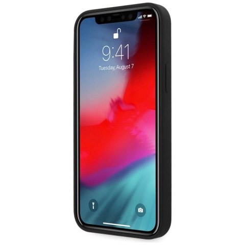 Guess GUHCP12SLSLMGBK iPhone 12 mini 5,4" black/czarny hardcase Silicone Script Gold Logo