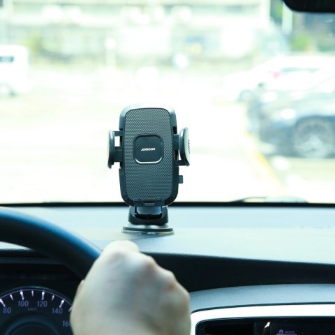 Joyroom samochodowy uchwyt na telefon z teleskopowym wysuwanym ramieniem na deskę rozdzielczą i szybę czarny (JR-ZS259)