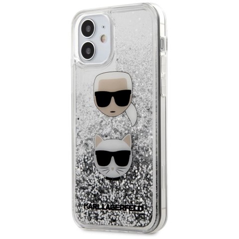 Karl Lagerfeld KLHCP12SKCGLSL iPhone 12 mini 5,4" srebrny/silver hardcase Liquid Glitter Karl&Choupette