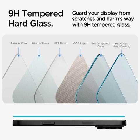 Szkło hartowane Spigen Glas.tR EZ Fit na iPhone 15 / 16 - 2 szt. Szkło hartowane Spigen Glas.tR EZ Fit na iPhone 15 / 16 - 2 szt.