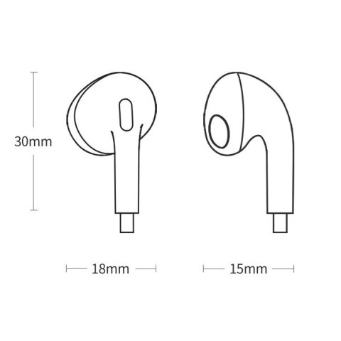 Baseus Encok C17 douszne słuchawki na kablu z mikrofonem USB-C - białe