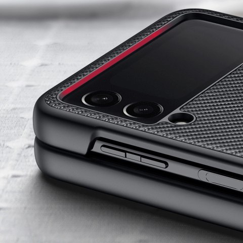 Dux Ducis Fino etui pokrowiec pokryty nylonowym materiałem Samsung Galaxy Z Flip 3 czarny