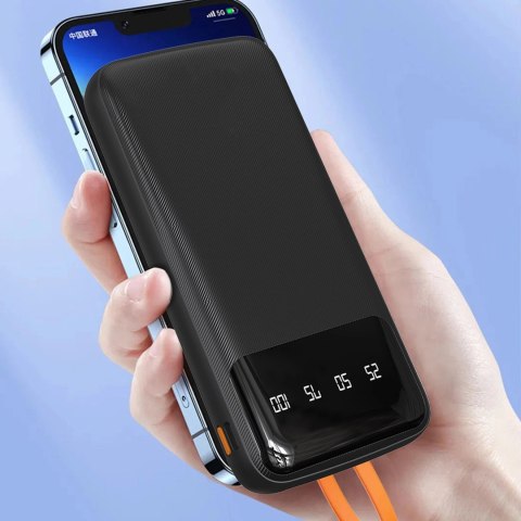 Dudao K6Pro uniwersalny powerbank 10000mAh z kablem USB, USB Typ C, Lightning biały (K6Pro-white)