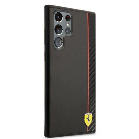 Etui Ferrari On Track Carbon Stripe na Samsung Galaxy S22 Ultra - czarne