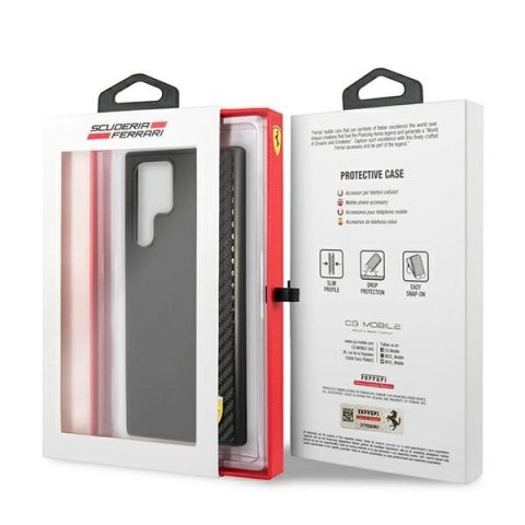 Etui Ferrari On Track Carbon Stripe na Samsung Galaxy S22 Ultra - czarne