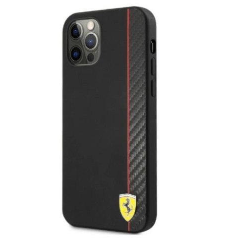Etui Ferrari On Track Carbon Stripe na iPhone 12 Pro Max - czarne