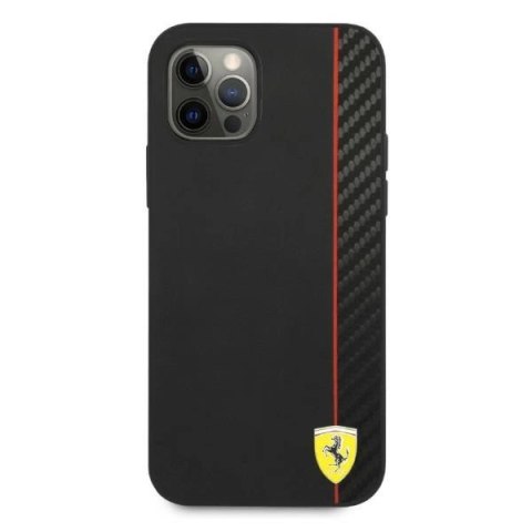 Etui Ferrari On Track Carbon Stripe na iPhone 12 Pro Max - czarne